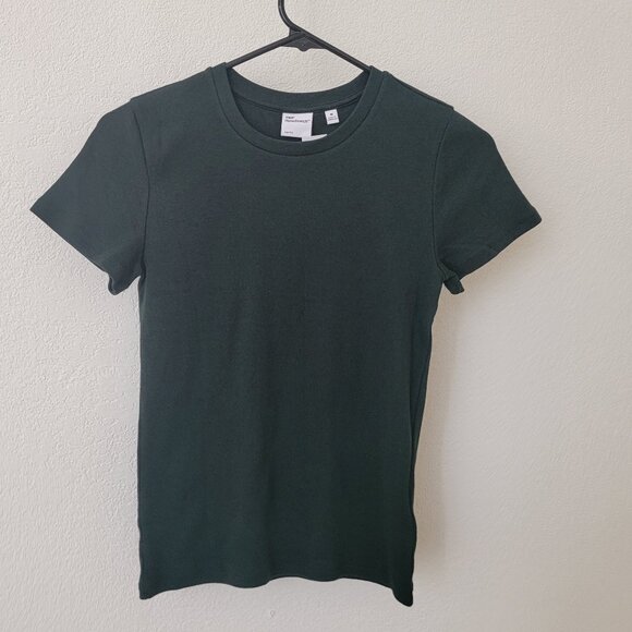 ARITZIA HomeStretch™ Rib Crew T-Shirt Campus Green Medium - Picture 5 of 8
